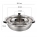 Stainless Steel Hot Pot with Rotating Lifting Drainage Basket